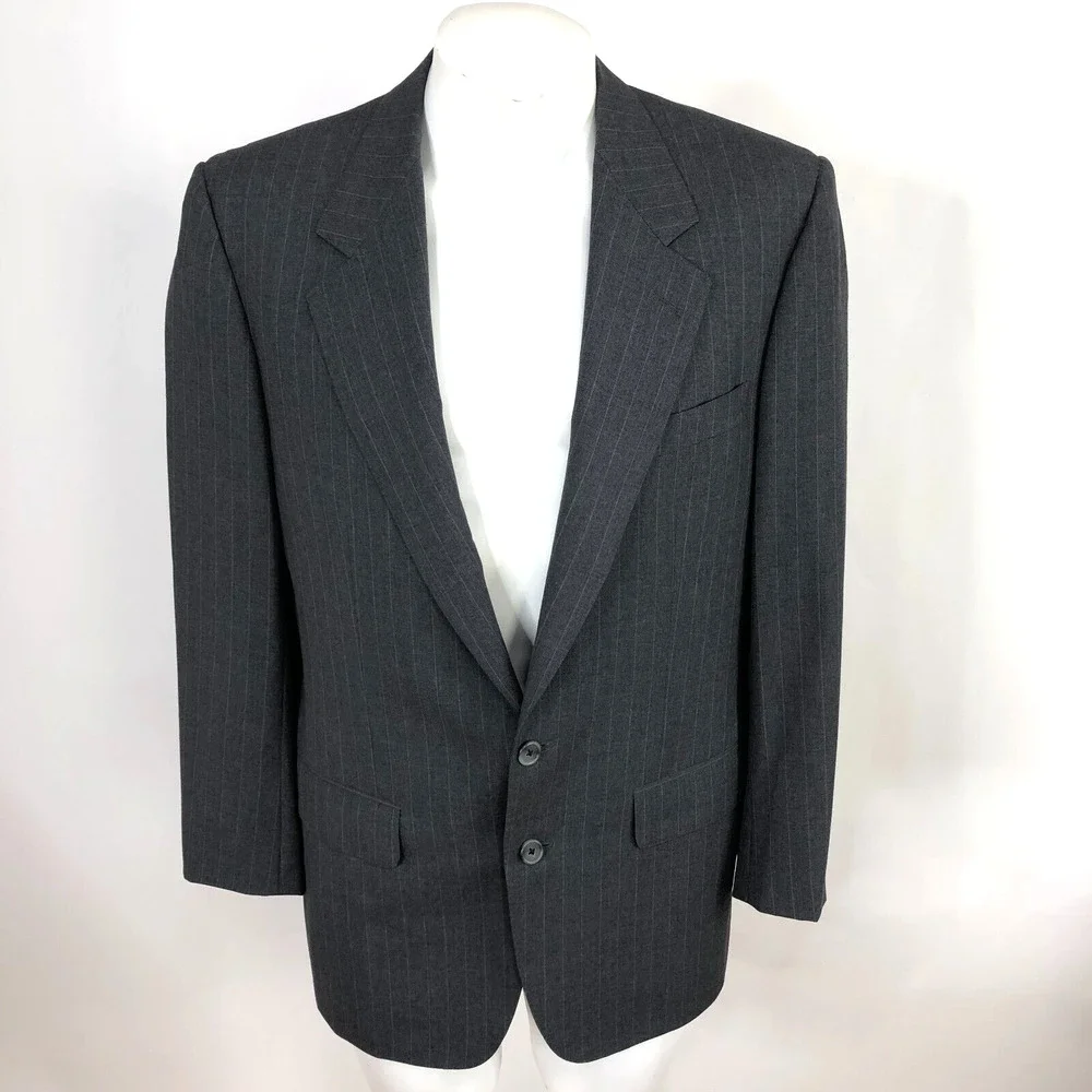 Ermenegildo Zegna Pinstriped 39 Custom Blazer Sport Coat Jacket Gray